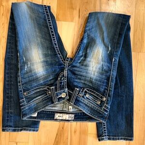 BKE Dark Blue Straight Leg Jeans